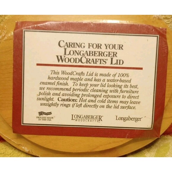Longaberger WoodCrafts Maple Lucky Charm Basket Lid #59285 New Made USA - Picture 2 of 11